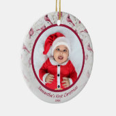 グレーウィンター（鳥）ショウジョウコウカンチョウベビーパーソナライズされた写真 セラミックオーナメント (右)