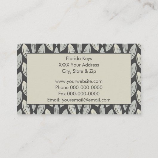 グレーウィーヴリーフオンダークグレーデザイン 名刺 (裏面)