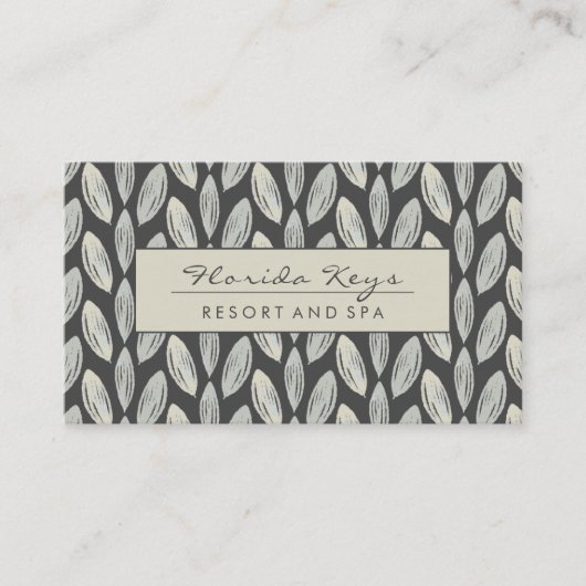 グレーウィーヴリーフオンダークグレーデザイン 名刺 (正面)