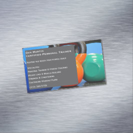 グレーウェイトジムパーソナルトレーナーフィットネスセンター マグネット名刺