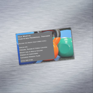 グレーウェイトジムパーソナルトレーナーフィットネスセンター マグネット名刺