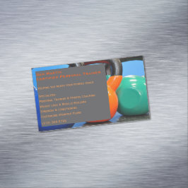 グレーウェイトジムパーソナルトレーナーフィットネスセンター マグネット名刺