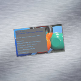 グレーウェイトジムパーソナルトレーナーフィットネスセンター マグネット名刺