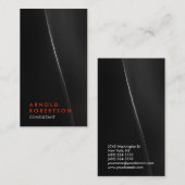 グレーウェーブオレンジトレンディーコンサルタント名刺 名刺 (正面/裏面)