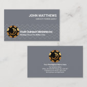 グレーウェーブライン金ゴールド魚救命ブイ省 名刺 (正面/裏面)