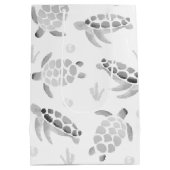 グレーウォーグラデーショントカラーシーカメプリント ミディアムペーパーバッグ (裏面)