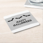 グレーウォーターこうもりハロウィーン紙コースター スクエアペーパーコースター (アングル)