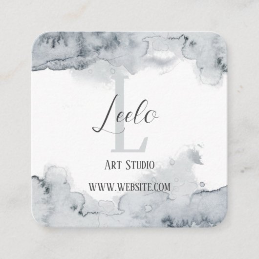 グレーウォーターのカラーサンキューカード スクエア名刺 (正面)