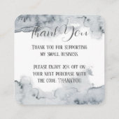 グレーウォーターのカラーサンキューカード スクエア名刺 (裏面)