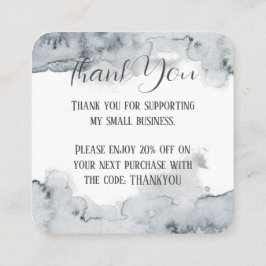 グレーウォーターのカラーサンキューカード スクエア名刺