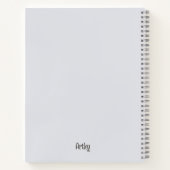 グレーウォーターの色サルディンアートカスタムモノグラム名 ノートブック (裏面)