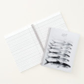 グレーウォーターの色サルディンアートカスタムモノグラム名 ノートブック (内部)