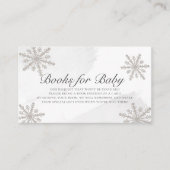 グレーウォーターカラーシルバー雪片ブックリクエスト エンクロージャーカード (正面)