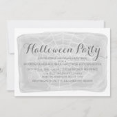 グレーウォーターカラースパイダーウェブハローウィンパーティ招待状 招待状 (正面)