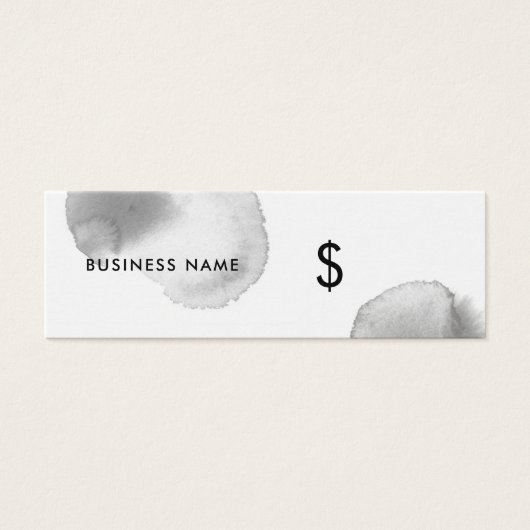 グレーウォーターカラースプラッシュホワイトモダンプライスラベル (正面)