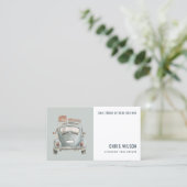 グレーウォーターカラータクシー採用タクシー運転士サービス 名刺 (スタンド正面)