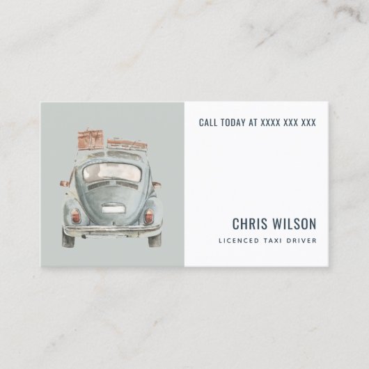 グレーウォーターカラータクシー採用タクシー運転士サービス 名刺 (正面)