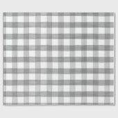 グレーウォーターカラーバッファロープレイドラッピング紙 ラッピングペーパー (フラット)