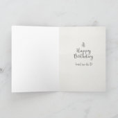 グレーウォーターカラーバニーラビットハッピーバースデーカード カード (内部)