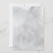 グレーウォーターカラーブライドガウンブライダルシャワー 招待状 (裏面)