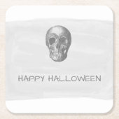 グレーウォータースカルハロウィーン紙コースター スクエアペーパーコースター (正面)
