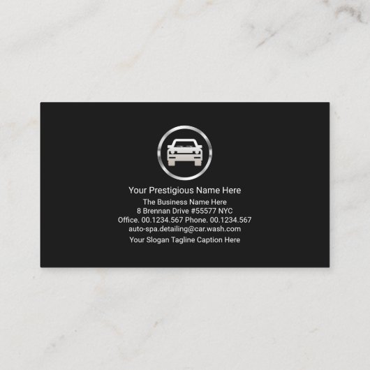 グレーウォータードロップ特殊縁ど自動車洗車 名刺 (裏面)