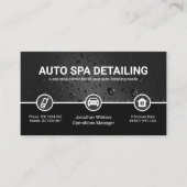 グレーウォータードロップ特殊縁ど自動車洗車 名刺 (正面)