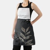 グレーウォーター名前をカスタムするブラック&ホワイトよだれかけ エプロン (インサイチュ)