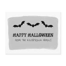 グレーウォーター色こうもりハロウィーンポストカード