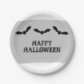 グレーウォーター色こうもりハロウィーン紙プレート ペーパープレート (正面)