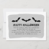 グレーウォーター色こうもりハローウィンパーティ招待状 招待状 (正面)