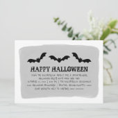 グレーウォーター色こうもりハローウィンパーティ招待状 招待状 (スタンド正面)