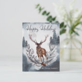 グレーウォーター色ウィンタークリスマスホリデーポストカード ポストカード (スタンド正面)