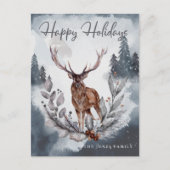 グレーウォーター色ウィンタークリスマスホリデーポストカード ポストカード (正面)