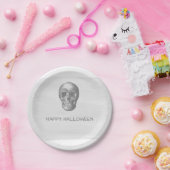 グレーウォーター色スカルハロウィーン紙プレート ペーパープレート (パーティー)