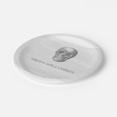 グレーウォーター色スカルハロウィーン紙プレート ペーパープレート (アングル)