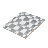 グレーウォーター色チェックのセラミックタイル タイル (側面)