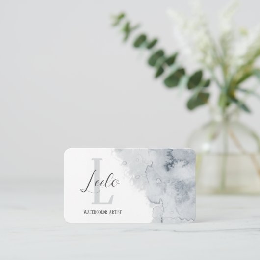 グレーウォーター色名刺 名刺 (スタンド正面)