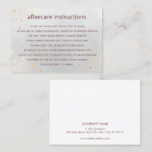 グレーウォーター色AfterCare for Lash Extensionsバス 名刺 (正面/裏面)