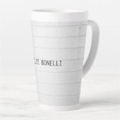 グレーウォールブリックデザインプレインレガブルモダン カフェラテマグ (右アングル)