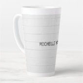 グレーウォールブリックデザインプレインレガブルモダン カフェラテマグ (左アングル)