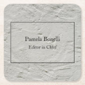 グレーウォールプロフェッショナルユニーククラシカルシンプル スクエアペーパーコースター (正面)