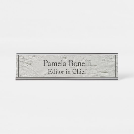 グレーウォールプロフェッショナルユニーククラシカルシンプル デスクネームプレート (正面)