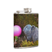 グレーウサギ/バニーとピンクゴルフボール フラスク (右)