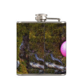 グレーウサギ/バニーとピンクゴルフボール フラスク (裏面)