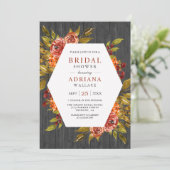グレーウッドバーンオレンジフローラ秋ブライダルシャワー 招待状 (スタンド正面)