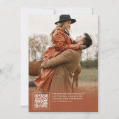 グレーウッドバーントオレンジフローラ秋秋の結婚式 セーブザデート (裏面)