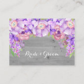 グレーウッドパープル薄紫フローラプレイスセットカード プレイスカード (裏面)