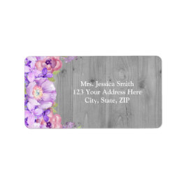 グレーウッドパープル薄紫フローラ差出人住所ラベル ラベル