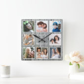 グレーウッドファミリーは全引用文8フォトフレーム スクエア壁時計 (ホーム)